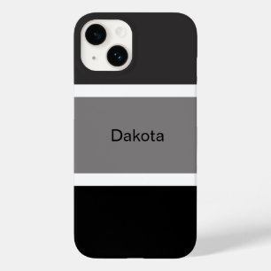 Personalisiert Moderner Grauer Schwarz-weißer Stre Case-Mate iPhone 14 Hülle