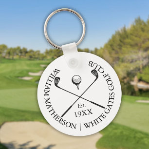 Personalisiert Moderner Klassischer Golfclub Name Schlüsselanhänger