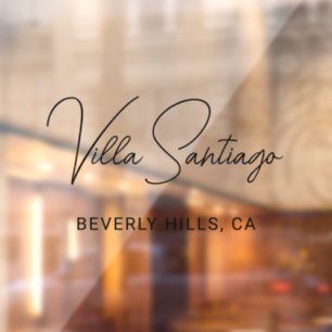 Personalisiert Moderner Name der Zuhause Residence Fensteraufkleber