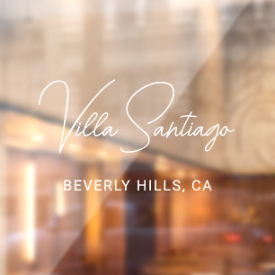 Personalisiert Moderner Name der Zuhause Residence Fensteraufkleber