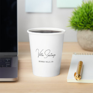 Personalisiert Moderner Name der Zuhause Residence Pappbecher