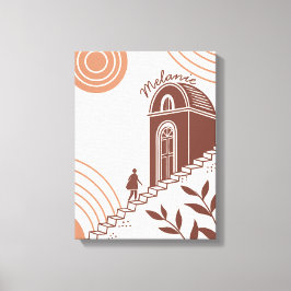 Personalisiert Modernes Boho Botanisches Minimalis Leinwanddruck