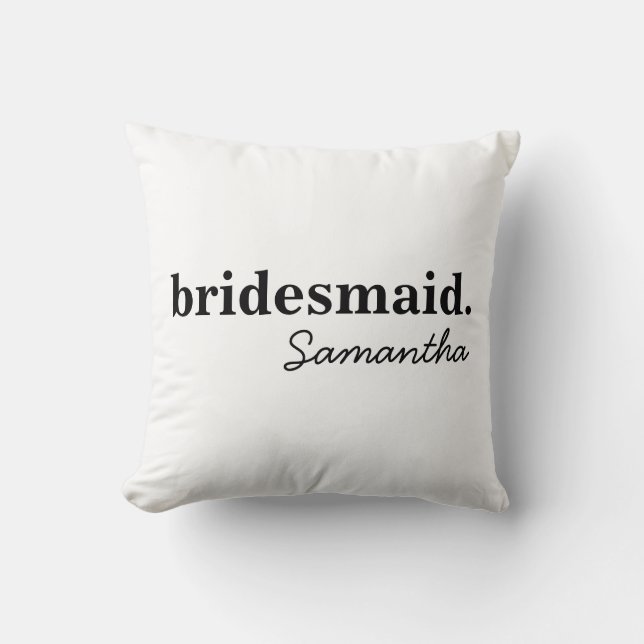 Personalisiert Modernes Brautparty Bridesmaid Kissen (Vorderseite)
