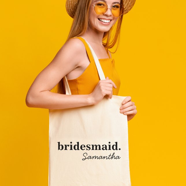 Personalisiert Modernes Brautparty Bridesmaid Tragetasche (personalised bridesmaid proposal tote bag is the perfect bridesmaid gift)