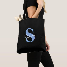 Personalisiert Modernes Minimal Blue Monogram