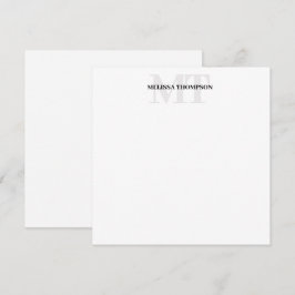 Personalisiert Modernes Minimalistisches Monogramm Mitteilungskarte