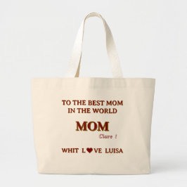Personalisiert Mommy Mom Script natürlich Jumbo Stoffbeutel