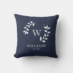 Personalisiert Monogram Navy Blue Initial Kissen