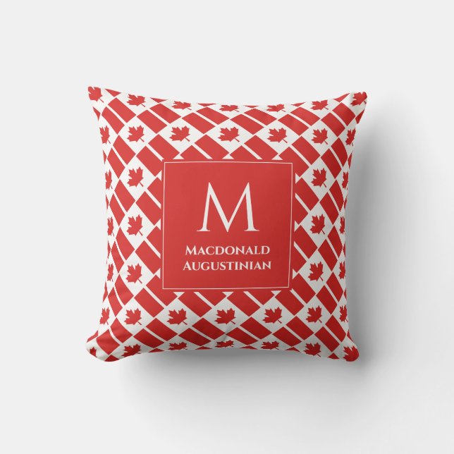 Personalisiert Monogram Patriotic CANADA FLAG Kissen (Vorderseite)