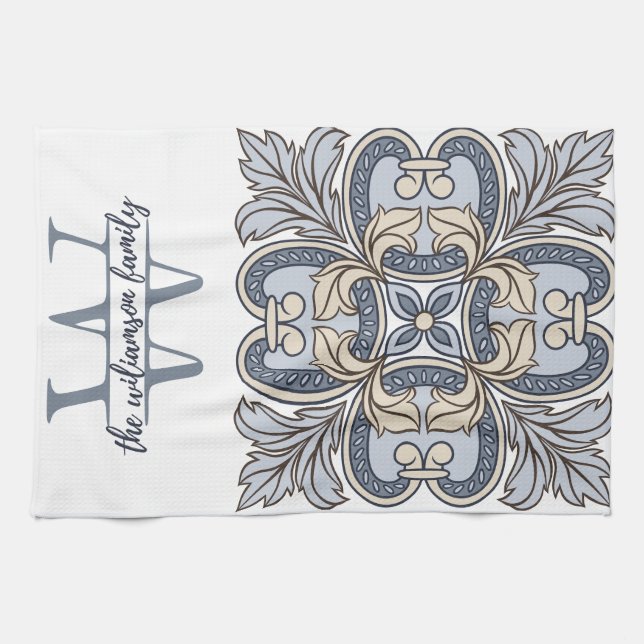 Personalisiert Monogram W Küchentuch (Horizontal)