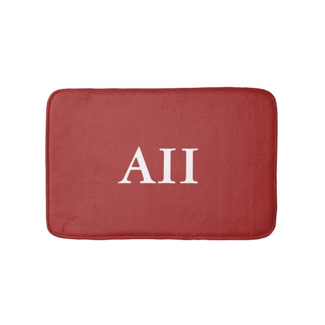 Personalisiert Monogramm Auburn Badematte (Vorderseite)