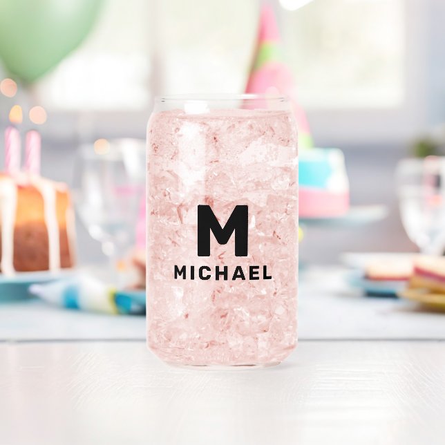 Personalisiert Monogramm Initial & Name Modern Dosenglas (Insitu (Geburtstag))