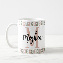 Personalisiert (Monogramm + Name) Mahjong Tiles Kaffeetasse