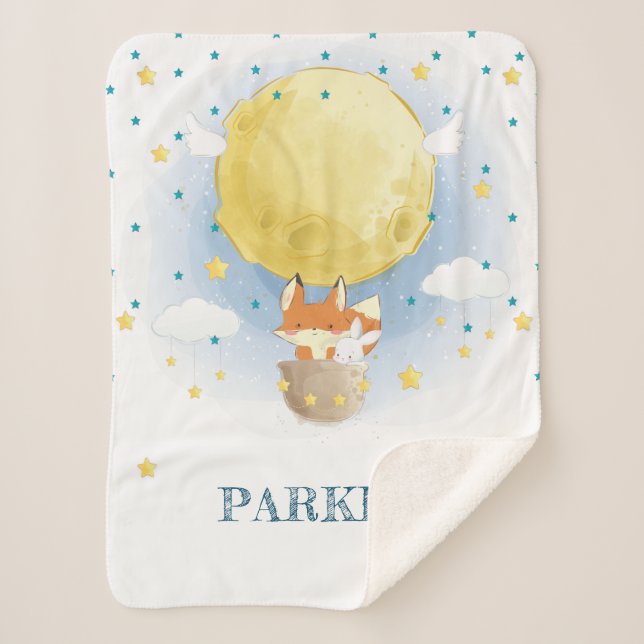 Personalisiert Moon Air Ballon Sherpadecke (Vorderseite)