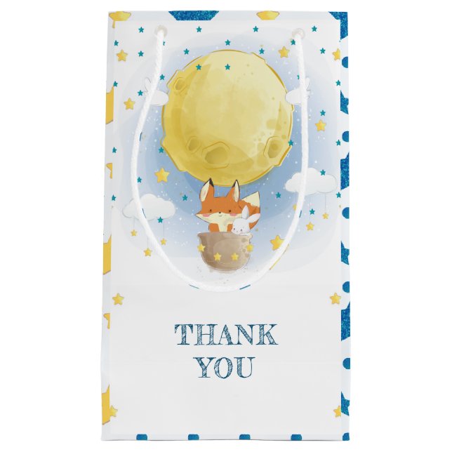 Personalisiert Moon Air Balloon Gefallen Kleine Geschenktüte (Vorderseite)