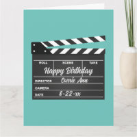 Personalisiert Movie Clapboard Aqua Geburtstagkart