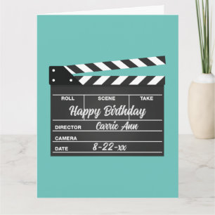 Personalisiert Movie Clapboard Aqua Geburtstagkart Karte