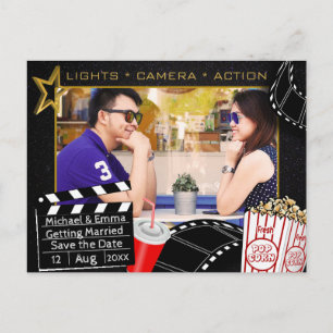 Personalisiert Movie Star Save the Date Ankündigungspostkarte