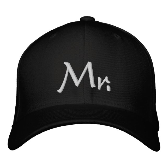 Personalisiert Mr Baseball Cap - bestickter Stil Bestickte Baseballkappe (Vorderseite)