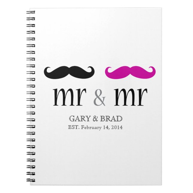 Personalisiert & Mr. Mustache Journal Notizblock (Vorderseite)
