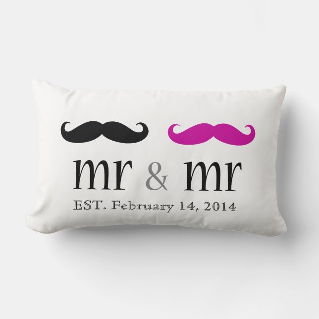 Personalisiert & Mr Mustache Pillow Lendenkissen (Vorderseite)