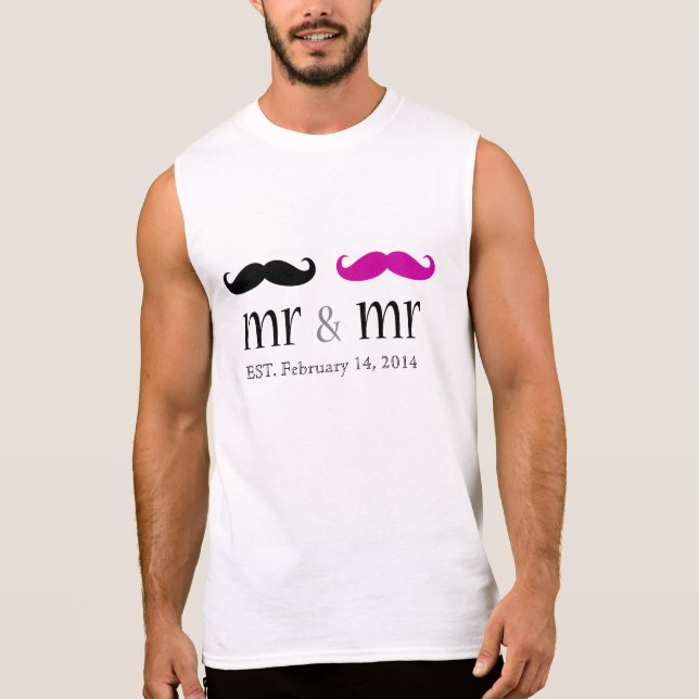 Personalisiert & Mr. Mustache T - Shirt (Vorderseite)