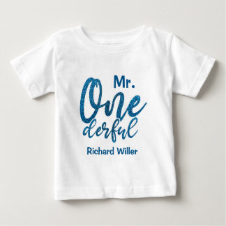 Personalisiert Mr Onederful Baby Boy T - Shirt