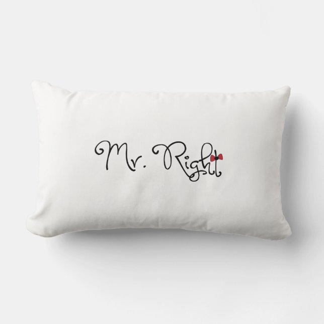 Personalisiert Mr Right Lumbar Pillow Lendenkissen (Vorderseite)