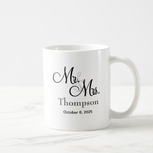 Personalisiert Mr. und Mrs. Wedding Kaffeetasse (Rechts)