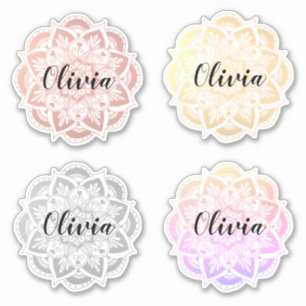Personalisiert Multicolor Mandala Individuelle Nam Aufkleber