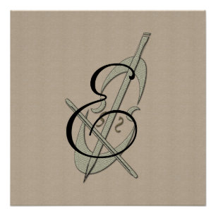 Personalisiert Music Cello Fone Monogram Poster