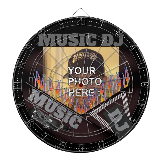 Personalisiert Music DJ Dartboard Dartscheibe (vorne)