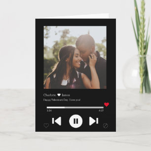 Personalisiert Music Player Valentins Foto Karte