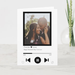 Personalisiert Music Player Valentins Foto Karte