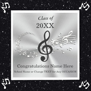 Personalisiert Music Themed Graduation Party Napki Serviette
