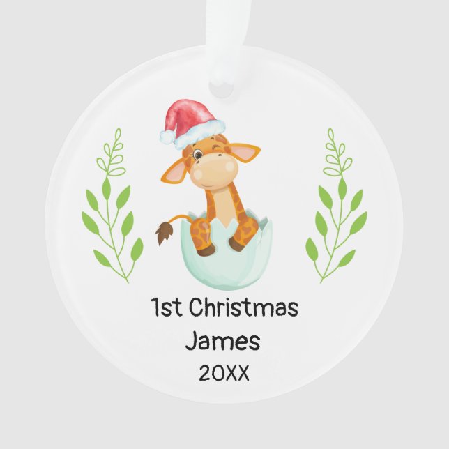 Personalisiert My First Christmas 2021 Baby Boy Ornament (Vorderseite)