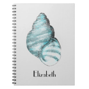 Personalisiert Mystic Blue Seashell Notizblock