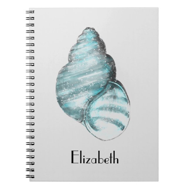 Personalisiert Mystic Blue Seashell Notizblock (Vorderseite)