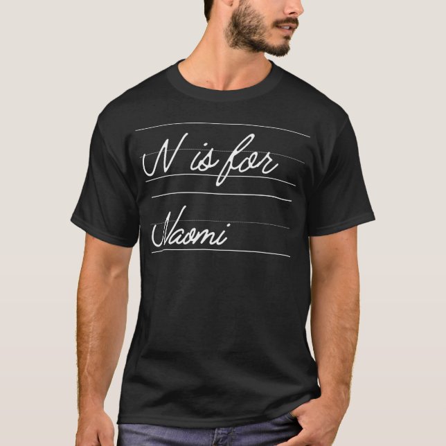 Personalisiert N ist für Naomi Name Student Kinder T-Shirt (Vorderseite)