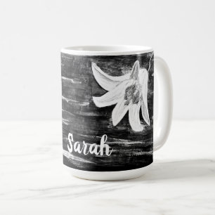 Personalisiert nach Name Abstrakte Blume Kaffeetasse