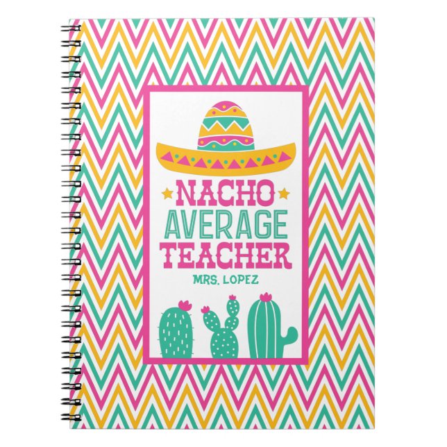Personalisiert Nacho Average Teacher Funny Cactus Notizblock (Vorderseite)