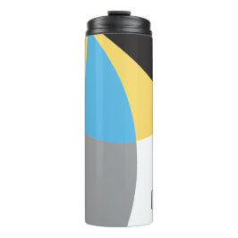 Personalisiert, Name, Abstrakt, gelb, blau, blau Thermosbecher