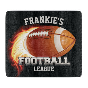 Personalisiert NAME American Football Flames Sport Schneidebrett