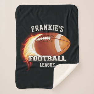 Personalisiert NAME American Football Flames Sport Sherpadecke