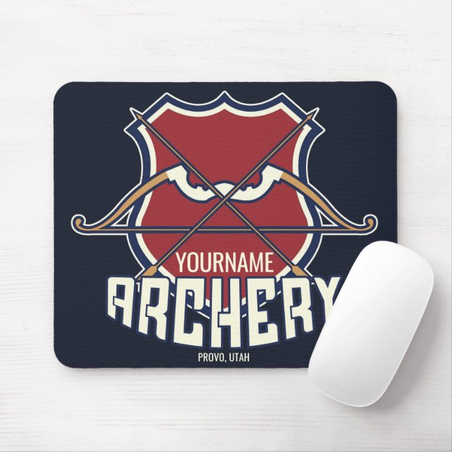 Personalisiert NAME Archery Sports Recurve Bow Arr Mousepad (Mit Mouse)