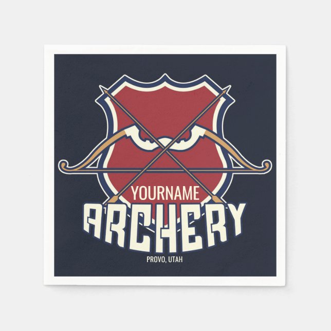 Personalisiert NAME Archery Sports Recurve Bow Arr Serviette (Vorderseite)