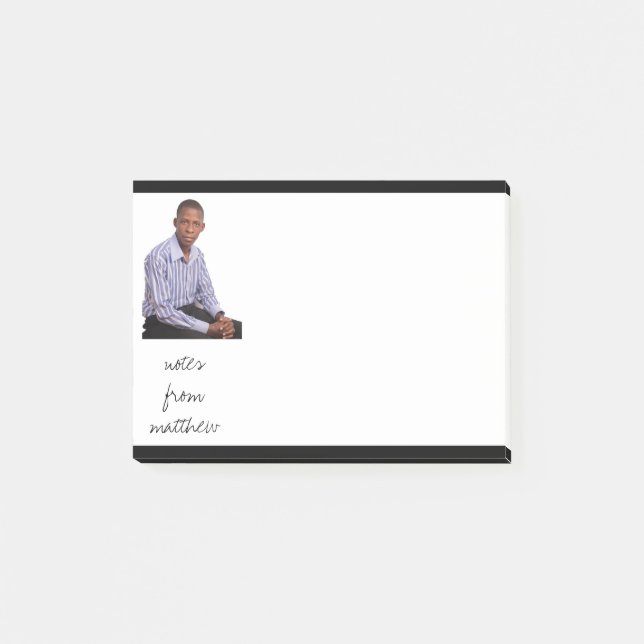 Personalisiert Name B&W Post-it Klebezettel (Vorderseite)