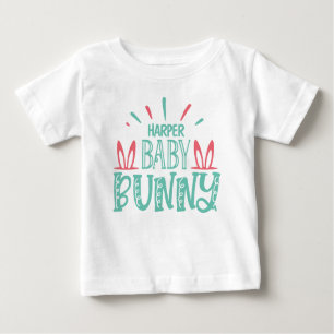 Personalisiert NAME Baby Bunny Butterfly Ostereier Baby T-shirt