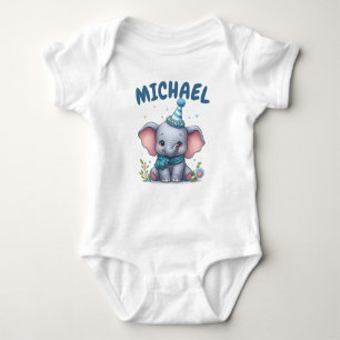 Personalisiert Name Baby Elephant Baby Strampler