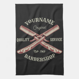 Personalisiert NAME Barber Straight Razor Barbersh Geschirrtuch